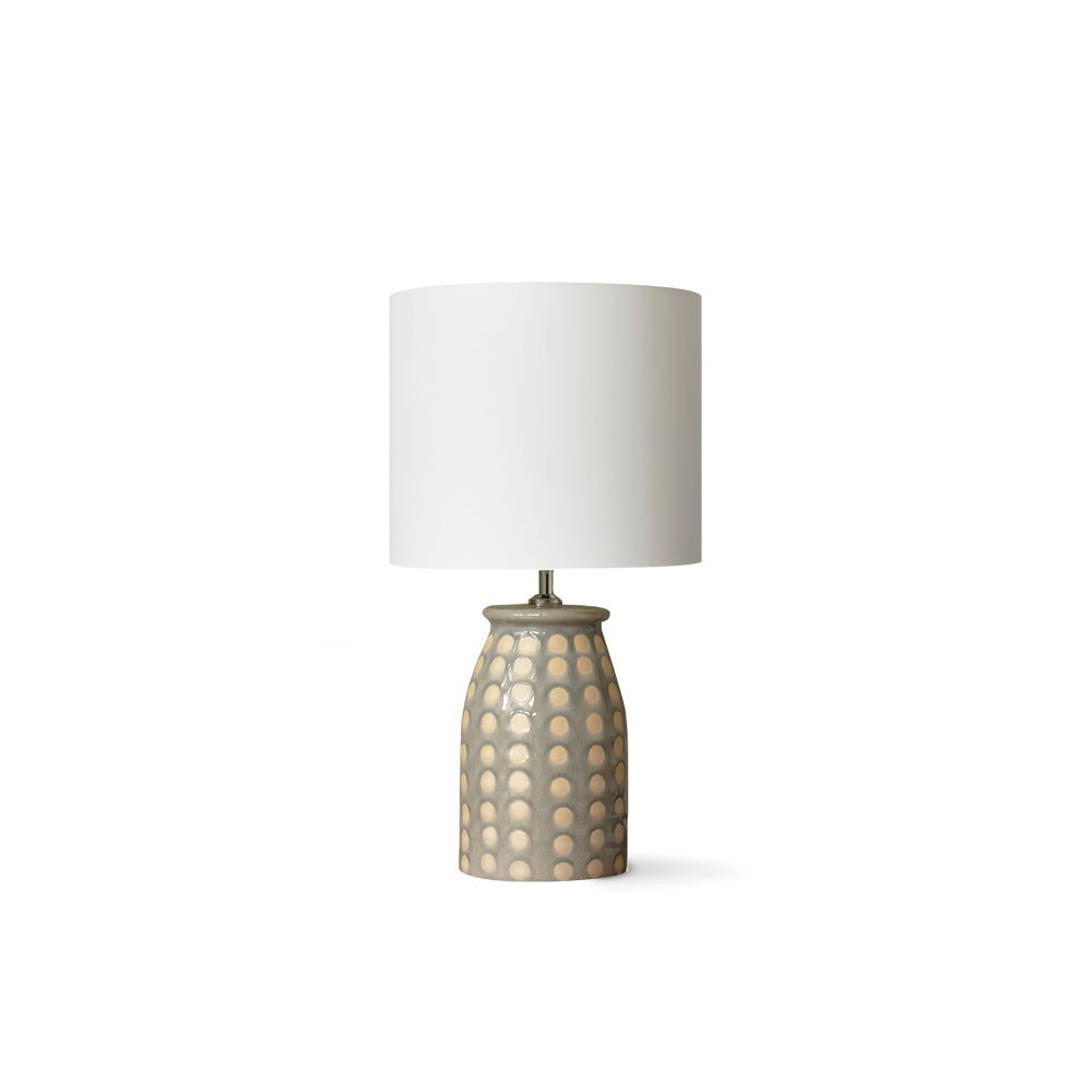 Ceramic Table Lamp  Dotted Pattern Base with White Shade - Product detail 12