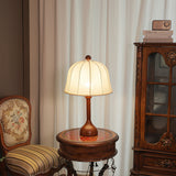 Scandinavian Table Lamp  Walnut Wood Base with Floral Shade - Product detail 7