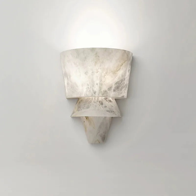Natural Marble Wall Light  Modern Geometric Stone Design - Product showcase