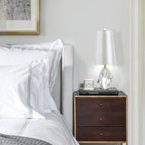 Crystal Table Lamp  Geometric Glass Base with White Shade - Product detail 9