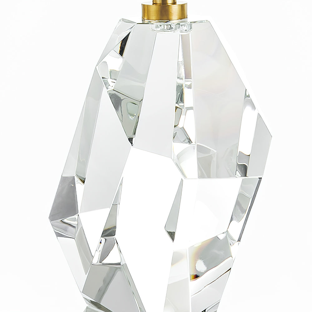 Crystal Table Lamp  Geometric Glass Base with White Shade - Product detail 10