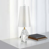 Crystal Table Lamp  Geometric Glass Base with White Shade - Product example