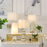 Crystal Table Lamp  Geometric Glass Base with White Shade - Product detail 6