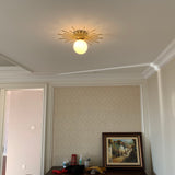 Modern Sunburst Ceiling Light  Brass Rays Glass Globe Design - Product detail 14