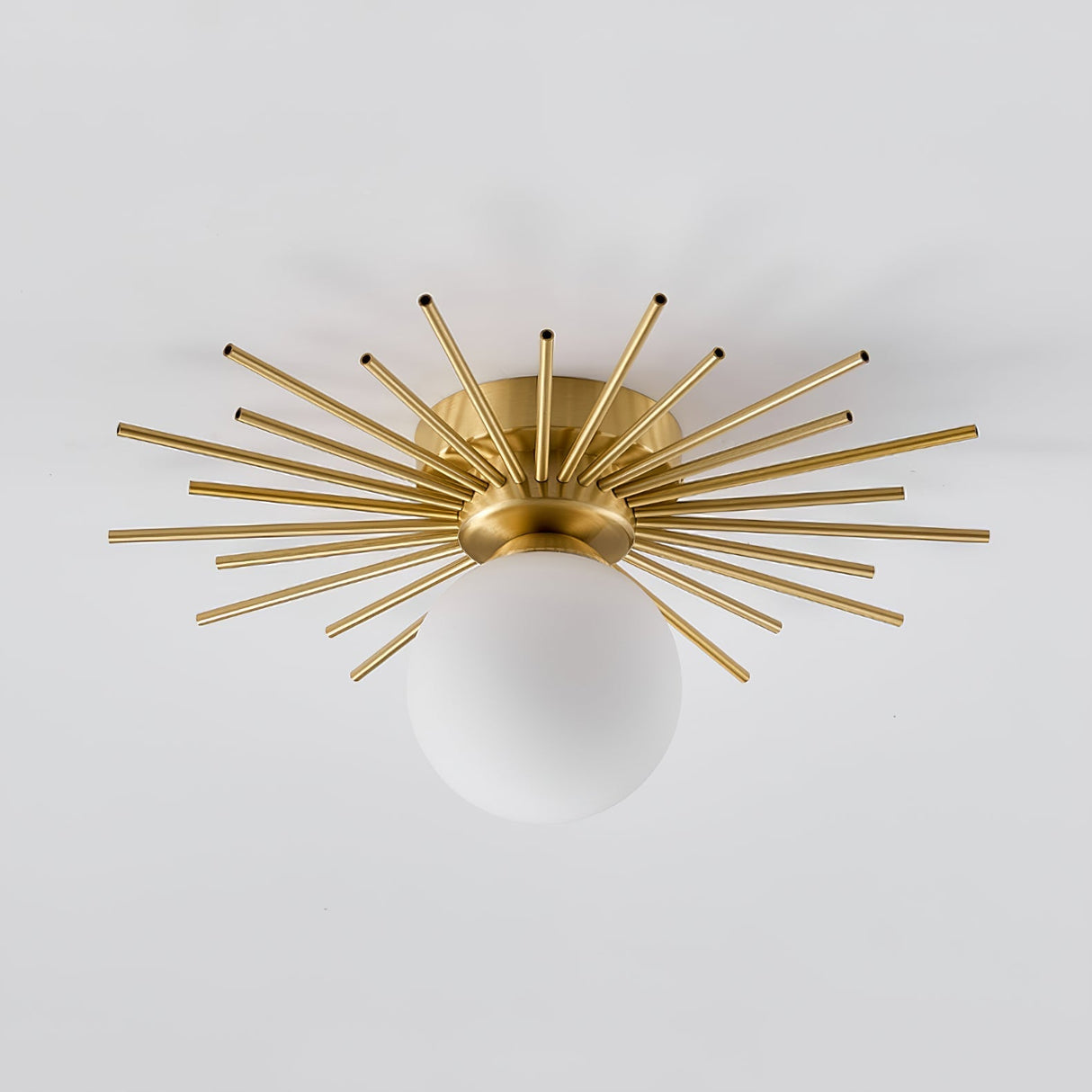 Modern Sunburst Ceiling Light  Brass Rays Glass Globe Design - Product detail 15