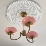Modern Glass Chandelier  Pink Globe Brass Finish - Product detail 19