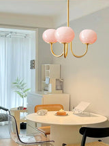 Modern Glass Chandelier  Pink Globe Brass Finish - Product detail 23