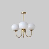 Modern Glass Chandelier  Pink Globe Brass Finish - Product detail 63
