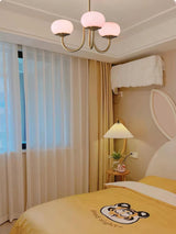 Modern Glass Chandelier  Pink Globe Brass Finish - Product detail 34