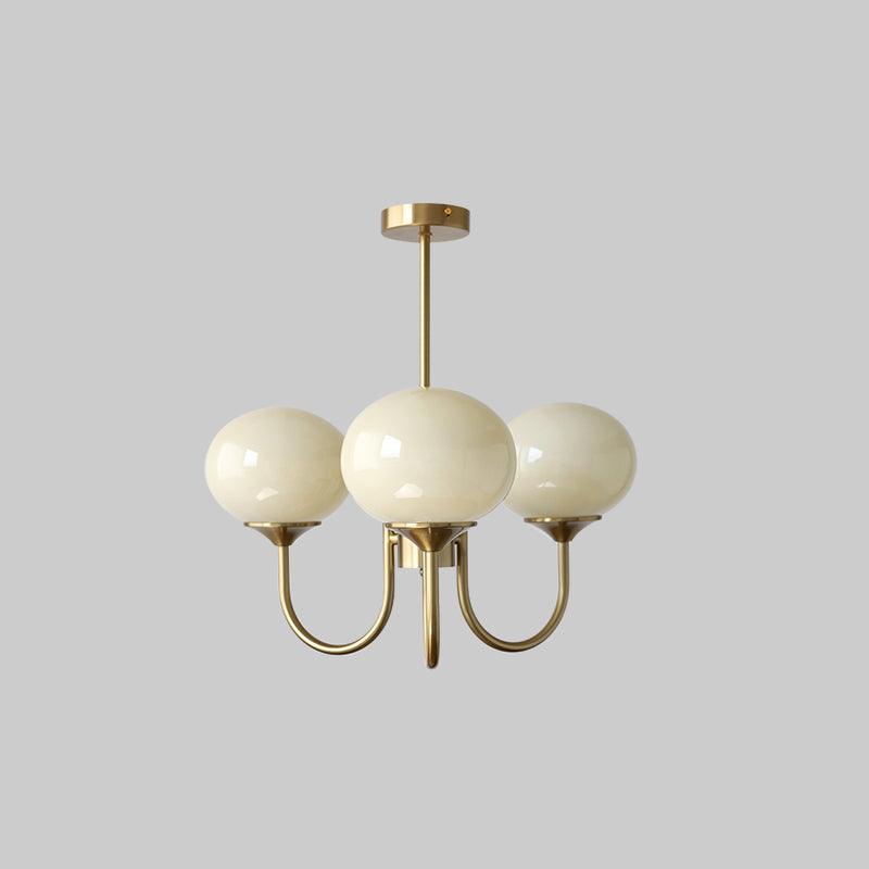 Modern Glass Chandelier  Pink Globe Brass Finish - Product detail 62