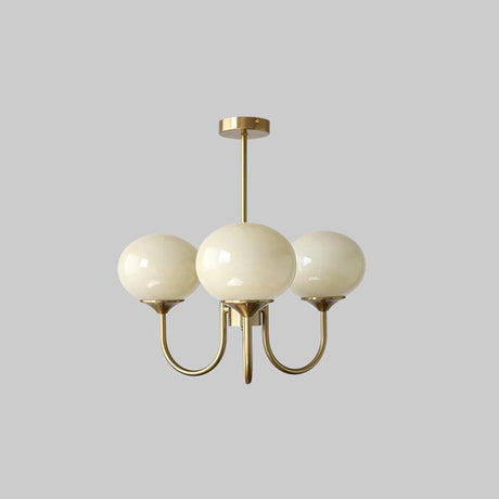 Modern Glass Chandelier  Pink Globe Brass Finish - Product detail 62