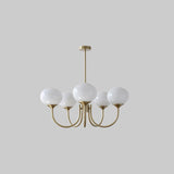 Modern Glass Chandelier  Pink Globe Brass Finish - Product detail 69