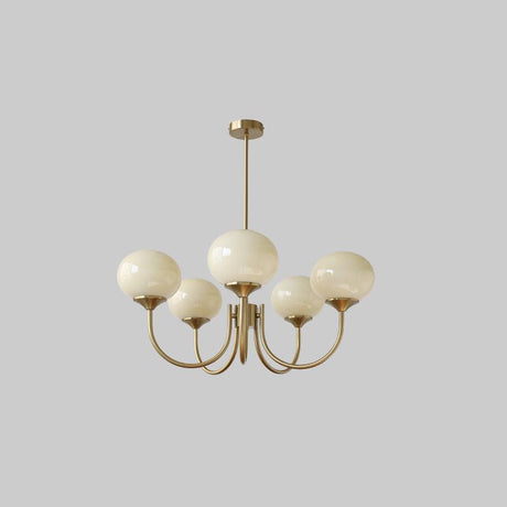 Modern Glass Chandelier  Pink Globe Brass Finish - Product detail 68