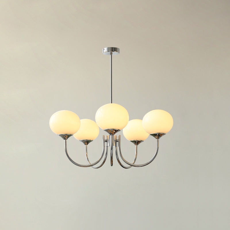 Modern Glass Chandelier  Pink Globe Brass Finish - Product detail 71