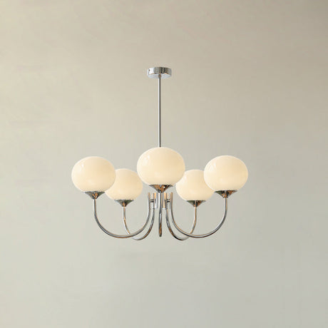 Modern Globe Chandelier  Pink Glass with Brass Arms - Product detail 72