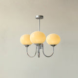 Modern Globe Chandelier  Pink Glass with Brass Arms - Product detail 65