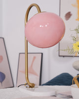 Modern Table Lamp  Pink Glass Globe With Gold Stand - Product detail 29