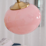 Modern Table Lamp  Pink Glass Globe With Gold Stand - Product detail 30