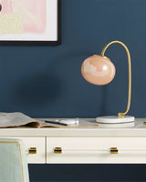 Modern Table Lamp  Pink Glass Globe With Gold Stand - Product detail 22