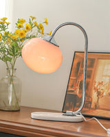 Modern Table Lamp  Pink Glass Globe With Gold Stand - Product detail 5