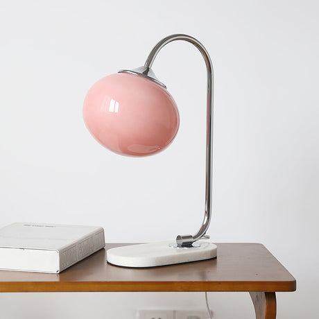 Modern Table Lamp  Pink Glass Globe With Gold Stand - Product detail 23