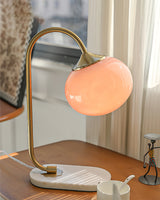Modern Table Lamp  Pink Glass Globe With Gold Stand - Product detail 8