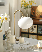 Modern Table Lamp  Pink Glass Globe With Gold Stand - Product detail 4