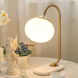 Modern Table Lamp  Pink Glass Globe With Gold Stand - Product example