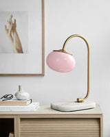 Modern Table Lamp  Pink Glass Globe With Gold Stand - Product detail 15