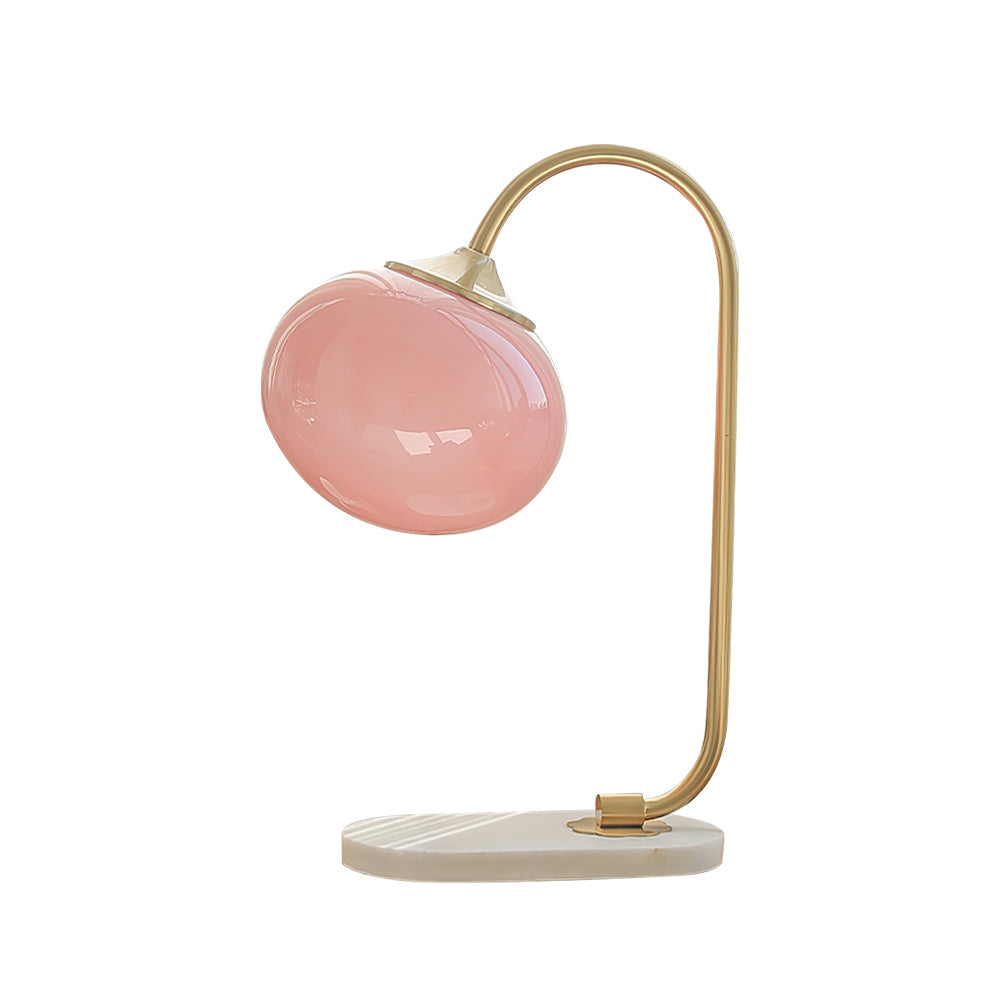 Modern Table Lamp  Pink Glass Globe With Gold Stand - Product detail 38