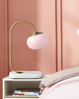 Modern Table Lamp  Pink Glass Globe With Gold Stand - Product detail 16