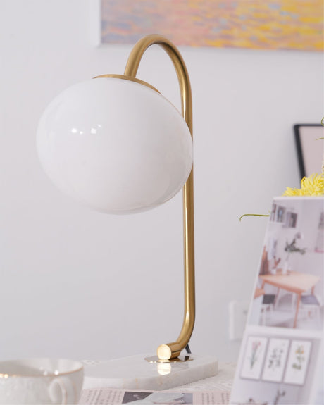 Modern Table Lamp  Pink Glass Globe With Gold Stand - Product detail 26