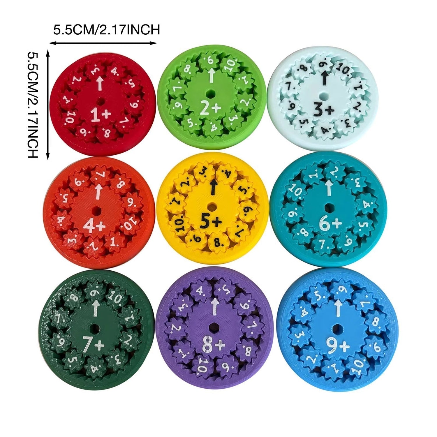 Educational Math Fidget Spinners  Colorful Learning Discs Set - Product example