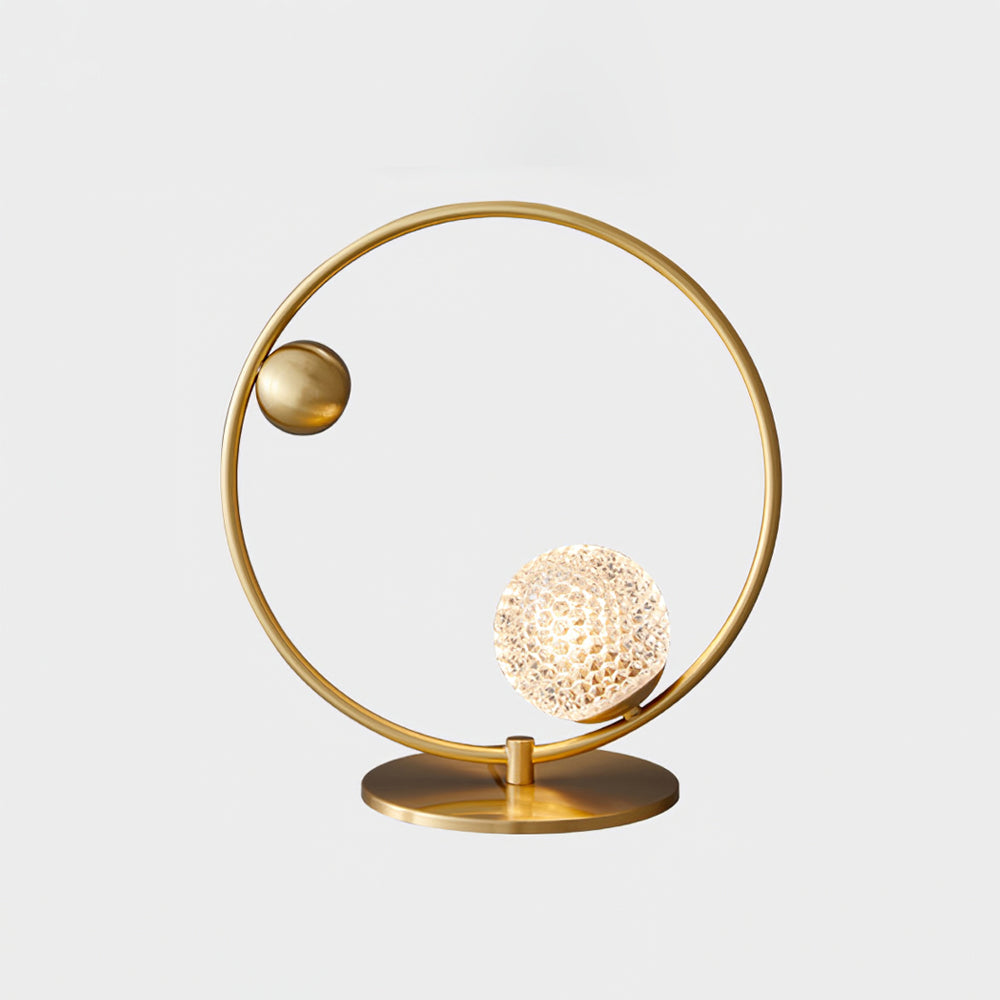 Modern Glass Table Lamp  Brass Ring Design with Spherical Diffusers - Product detail 18