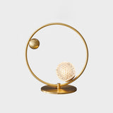 Modern Glass Table Lamp  Brass Ring Design with Spherical Diffusers - Product detail 18