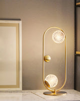 Modern Glass Table Lamp  Brass Ring Design with Spherical Diffusers - Product detail 16