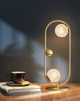 Modern Glass Table Lamp  Brass Ring Design with Spherical Diffusers - Product detail 12