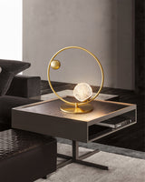 Modern Glass Table Lamp  Brass Ring Design with Spherical Diffusers - Product detail 15