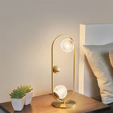 Modern Glass Table Lamp  Brass Ring Design with Spherical Diffusers - Product detail 5
