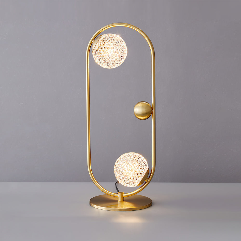 Modern Glass Table Lamp  Brass Ring Design with Spherical Diffusers - Product detail 13