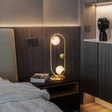 Modern Glass Table Lamp  Brass Ring Design with Spherical Diffusers - Product detail 10