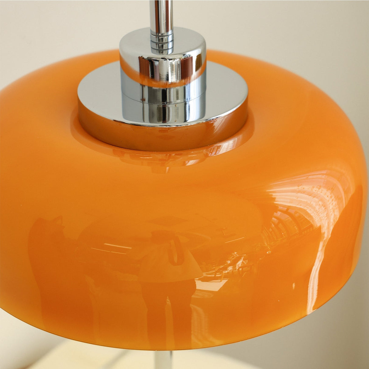 Modern LED Table Lamp  Orange Glass Dome Chrome Base - Product detail 25