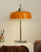 Modern LED Table Lamp  Orange Glass Dome Chrome Base - Product detail 29