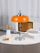 Modern LED Table Lamp  Orange Glass Dome Chrome Base - Product detail 12