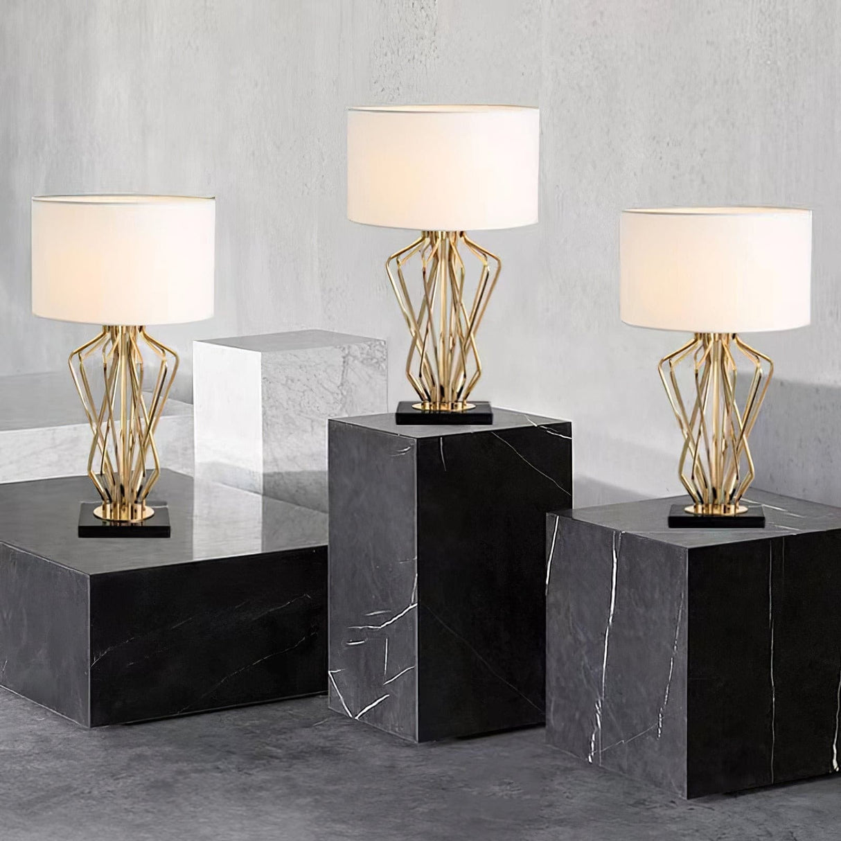 Modern Table Lamp  Geometric Gold Metal Base - Product detail 16