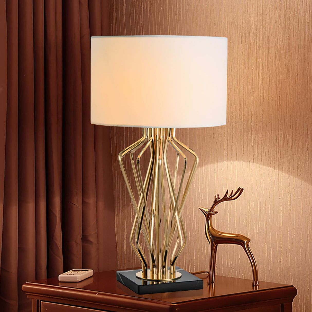Modern Table Lamp  Geometric Gold Metal Base - Product detail 9