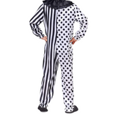 Classic Clown Costume Jumpsuit  Split Polka Dot Striped Design - Product example