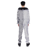 Classic Clown Costume Jumpsuit  Split Polka Dot Striped Design - Product detail 4