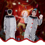 Classic Clown Costume Jumpsuit  Split Polka Dot Striped Design - Product detail 5