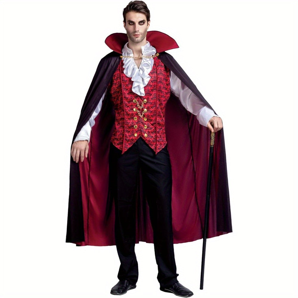 Gothic Vampire Costume  Victorian Style Cape and Vest Set - Product showcase